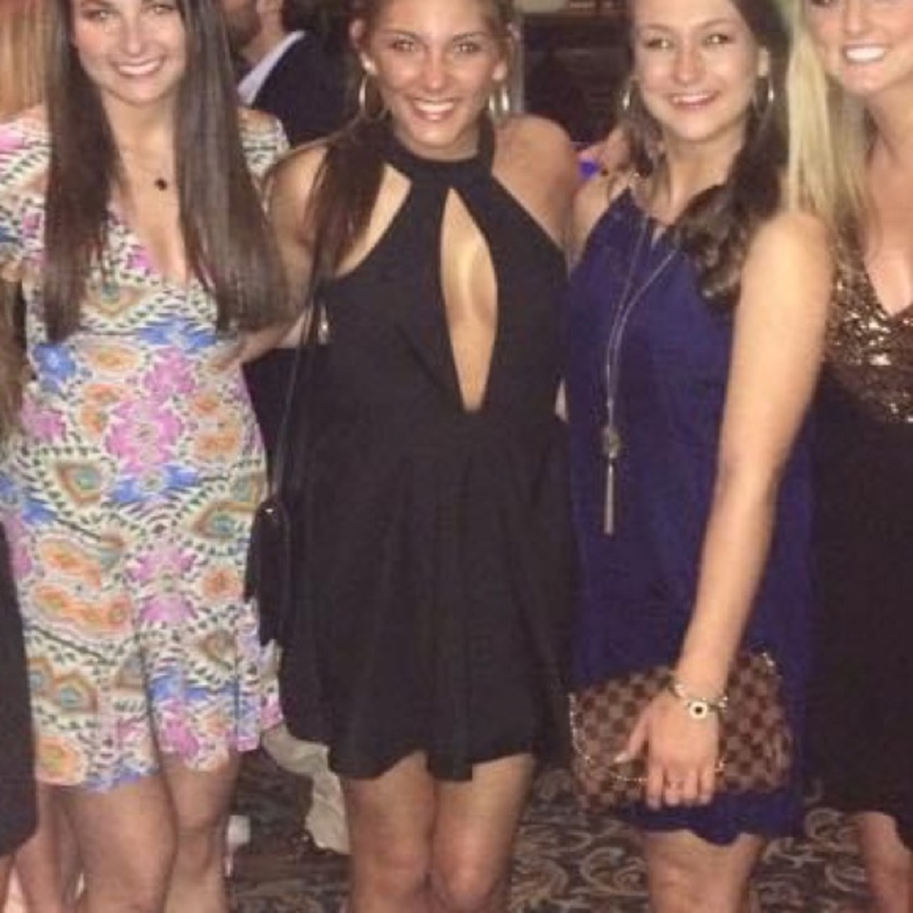 Black low cut dress